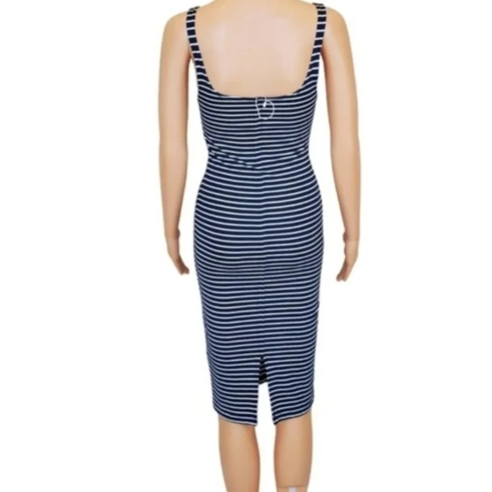 NEW ZARA blue stripe bodycon tank dress